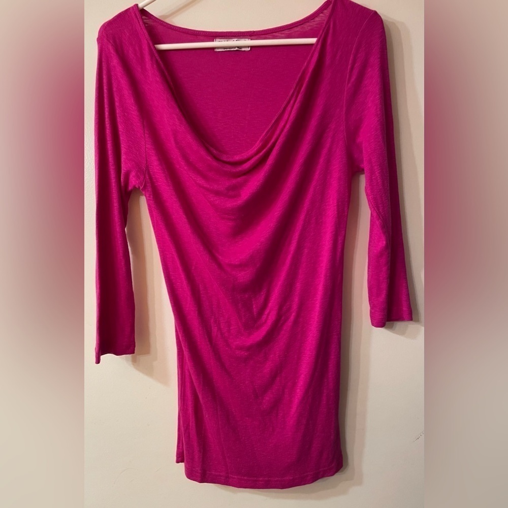 Michael Stars hot pink long sleeve tee